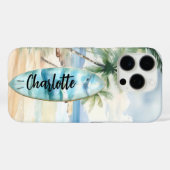 Surboard strand palmbomen naam Case-Mate iPhone case (Achterkant (horizontaal))