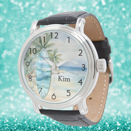 Surboard strand palmbomen naam horloge