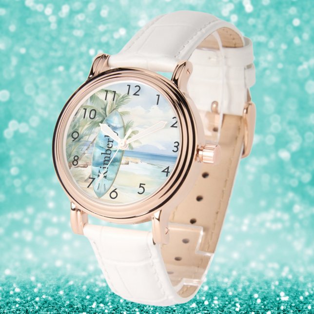 Surboard strand palmbomen naam horloge (Creator heeft geüpload)