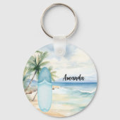 Surboard strand palmbomen sleutelhanger (Achterkant)