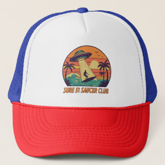 Sure 51 Saucer Club – Retro UFO Surf Scene Trucker Pet