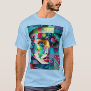 Surealistisch portret, van een vrouw t-shirt