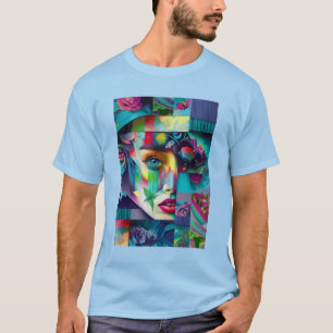 Surealistisch portret, van een vrouw t-shirt