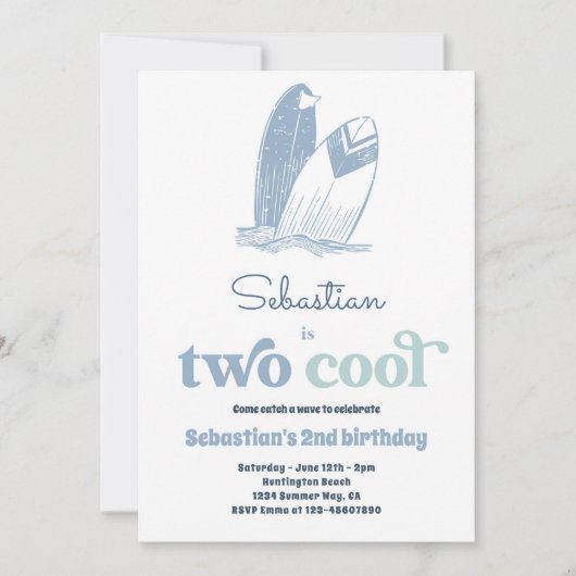 Surf 2: Moderne Surf 2e verjaardag Kaart (Voorkant)
