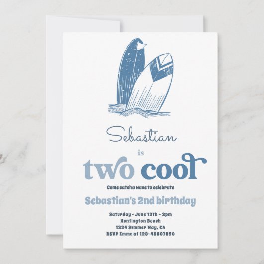 Surf 2: Moderne Surf 2e verjaardag Kaart (Voorkant)