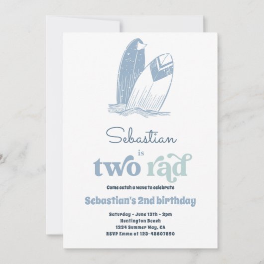 Surf 2de verjaardag van het moderne Surf van de Tw Kaart (Voorkant)