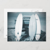 Surf 3 surfplanken met blauw surfplank briefkaart (Voorkant / Achterkant)