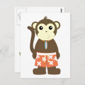 Surf aap briefkaart (Voorkant / Achterkant)