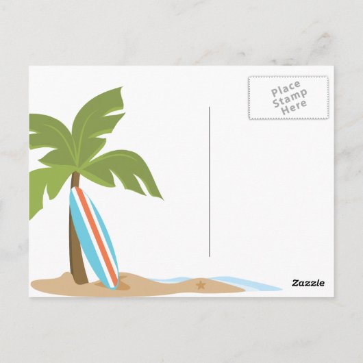 Surf aap briefkaart (Achterkant)