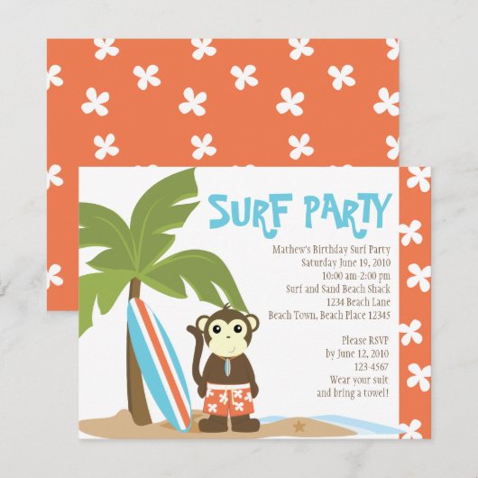 Surf aap kaart (Voorkant / Achterkant)