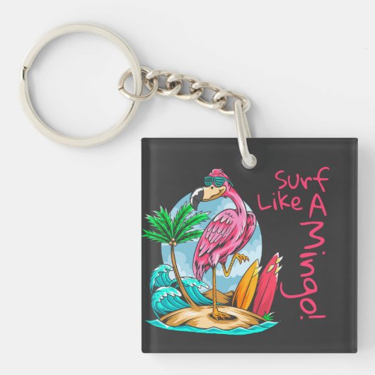 Surf als een Mingo! Button Sleutelhanger (voorkant)