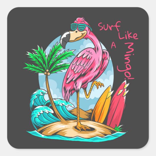 Surf als een Mingo! Sticker (Voorkant)