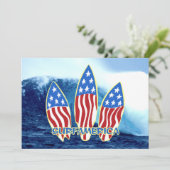 Surf America Wave Party Uitnodigingen (Staand voorkant)