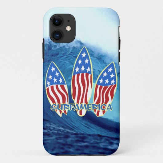 Surf Amerika Surfboards Wave iPhone 5 Hoesje (Achterkant)