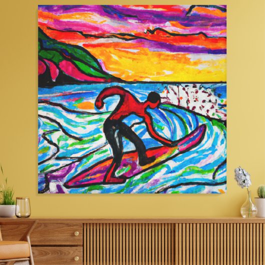 Surf art canvas afdruk (Insitu (Woonkamer))