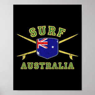 Surf Australië Vintage Surfboards Aussie Vlag Surf Poster