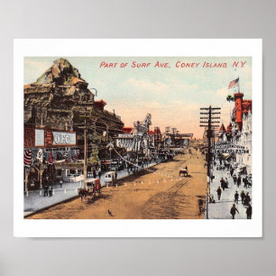 Surf Ave., Coney Island, New York Poster