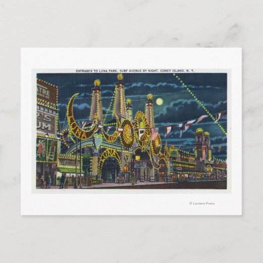 Surf Avenue Uitzicht Luna Park Entrance Briefkaart (Voorkant)