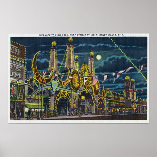 Surf Avenue Uitzicht Luna Park Entrance Poster (Voorkant)