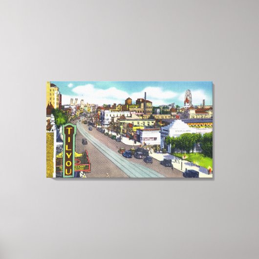 Surf Avenue Uitzicht van het Tilyou-theater Canvas Afdruk (Voorkant)