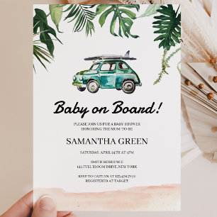 Surf Baby Shower Kaart
