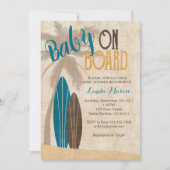 Surf Baby shower Uitnodiging met surfplanken (Voorkant)
