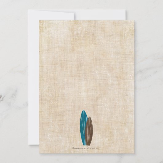 Surf Baby shower Uitnodiging met surfplanken (Achterkant)