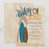 Surf Baby shower Uitnodiging met surfplanken (Voorkant / Achterkant)