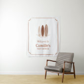 Surf Baby Shower Welkom Bordkaart Wandkleed (In situ)