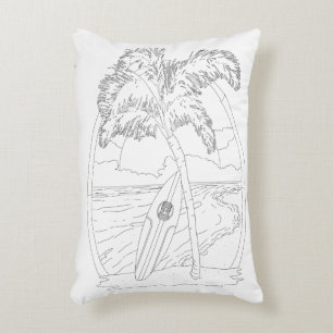 Surf Beach Adult Colour Pillow Accent Kussen