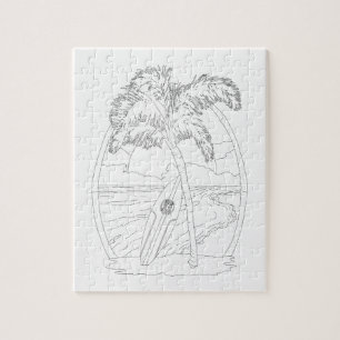 Surf Beach Adult Colour Puzzle Legpuzzel