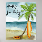 Surf beach baby shower - Boeken voor baby Poster (Voorkant)