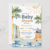 Surf Beach Baby shower Uitnodiging (Voorkant)