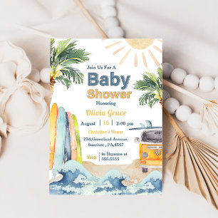Surf Beach Baby shower Uitnodiging