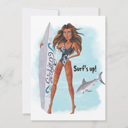 Surf Beach Bachelorette Kaart (Voorkant)