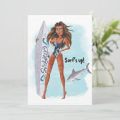 Surf Beach Bachelorette Kaart (Staand voorkant)