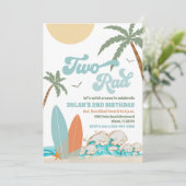 Surf Beach Birthday Party Invitation Kaart (Staand voorkant)