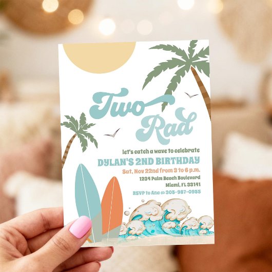 Surf Beach Birthday Party Invitation Kaart