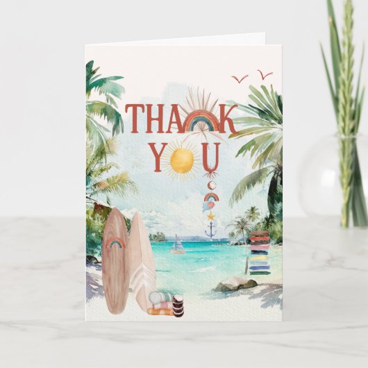 Surf Beach | Boho Summer Hartelijk dank Bedankkaart (Voorkant)