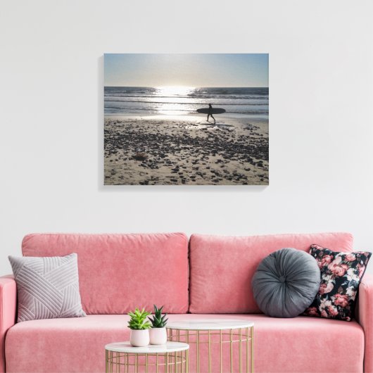 Surf Beach, Carlsbad, Californië Canvas Afdruk (Insitu (Woonkamer))