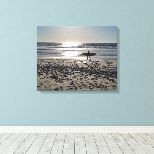Surf Beach, Carlsbad, Californië Canvas Afdruk (Insitu (Houten vloer))