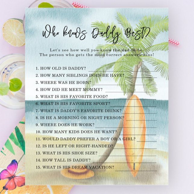 Surf beach - Game Wie kent papa het beste (Creator heeft geüpload)