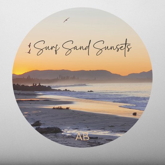 Surf Beach gepersonaliseerd Ronde Sticker