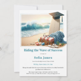 Surf Beach Graduation Party Invitation Kaart