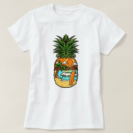 Surf Beach PineappleT-Shirt T-shirt (Design voorkant)