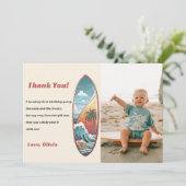 Surf Beach Verjaardagsfeestfoto Dank u kaart (Staand voorkant)