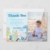 Surf Beach Verjaardagsfeestfoto Dank u kaart (Voorkant)