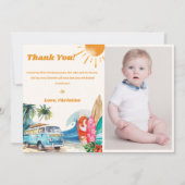 Surf Beach Verjaardagsfeestfoto Dank u kaart (Voorkant)