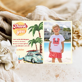 Surf Beach Verjaardagsfeestfoto Dank u kaart