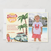 Surf Beach Verjaardagsfeestfoto Dank u kaart (Voorkant)
